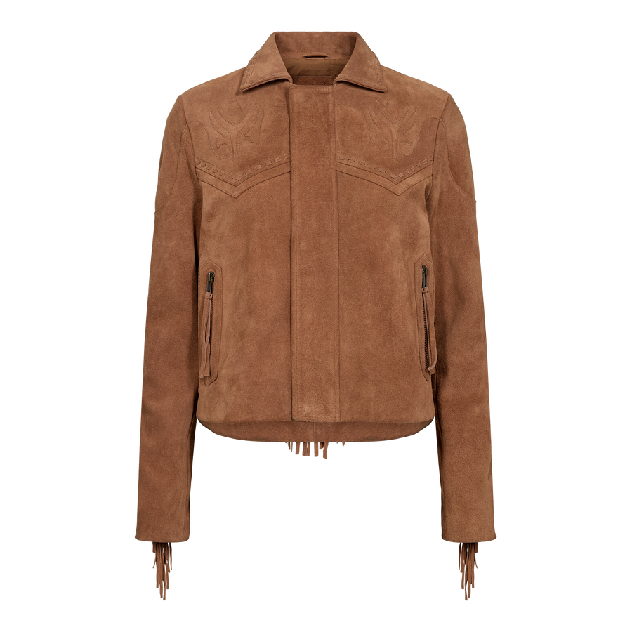 Day & Mood DayFregie Fringe Jacket Jacket Saddle