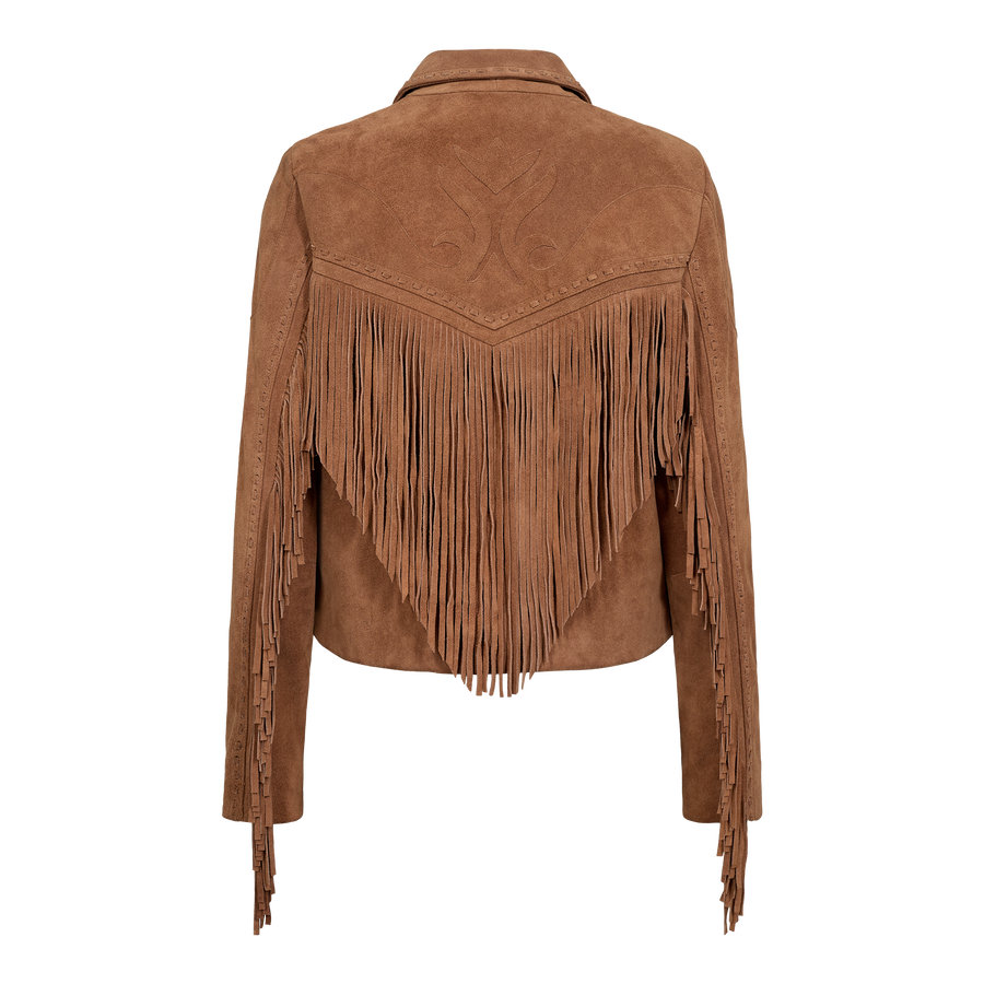 Day & Mood DayFregie Fringe Jacket Jacket Saddle