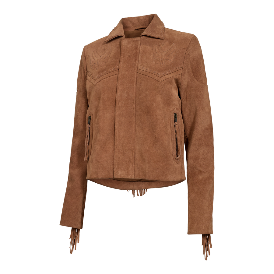 Day & Mood DayFregie Fringe Jacket Jacket Saddle